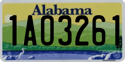 AL license plate 1AO3261