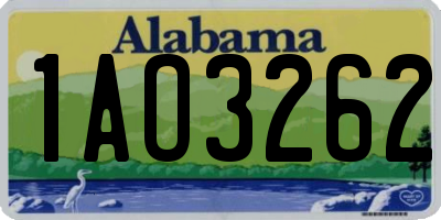 AL license plate 1AO3262