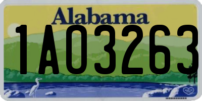 AL license plate 1AO3263