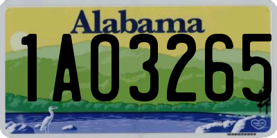 AL license plate 1AO3265