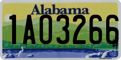 AL license plate 1AO3266