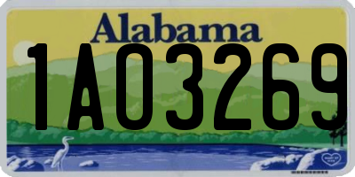 AL license plate 1AO3269