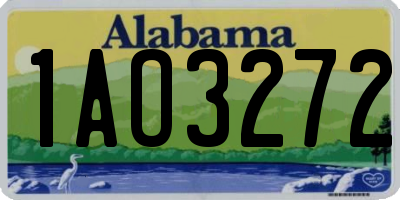 AL license plate 1AO3272