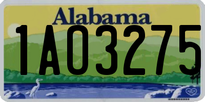 AL license plate 1AO3275