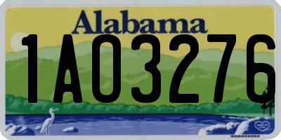 AL license plate 1AO3276