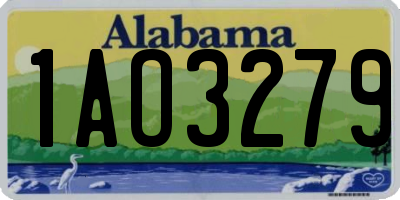 AL license plate 1AO3279