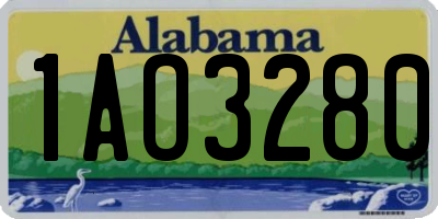 AL license plate 1AO3280