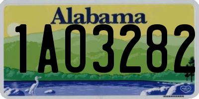 AL license plate 1AO3282