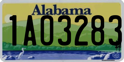 AL license plate 1AO3283