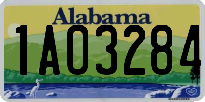 AL license plate 1AO3284