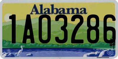 AL license plate 1AO3286