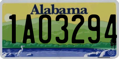 AL license plate 1AO3294