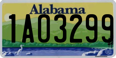 AL license plate 1AO3299