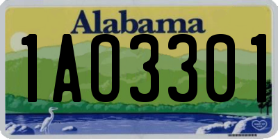 AL license plate 1AO3301