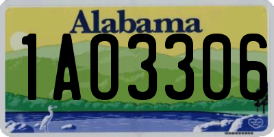 AL license plate 1AO3306
