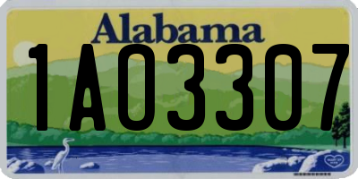 AL license plate 1AO3307