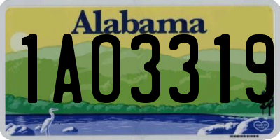 AL license plate 1AO3319