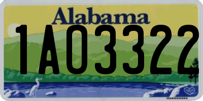 AL license plate 1AO3322