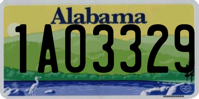 AL license plate 1AO3329