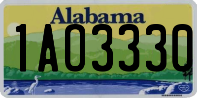 AL license plate 1AO3330