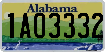 AL license plate 1AO3332