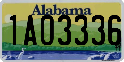 AL license plate 1AO3336