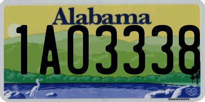AL license plate 1AO3338