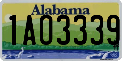 AL license plate 1AO3339