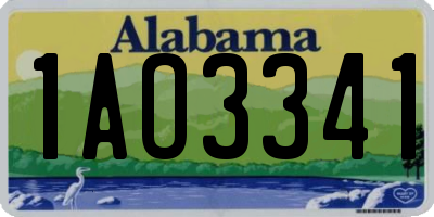 AL license plate 1AO3341