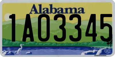 AL license plate 1AO3345