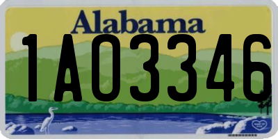 AL license plate 1AO3346