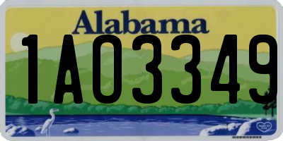 AL license plate 1AO3349