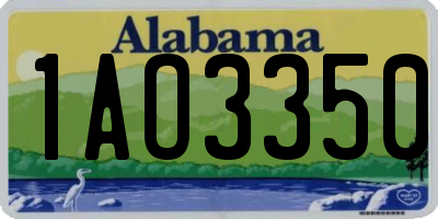 AL license plate 1AO3350