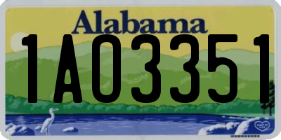 AL license plate 1AO3351