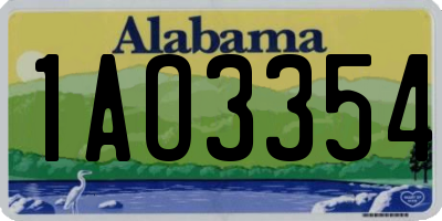 AL license plate 1AO3354