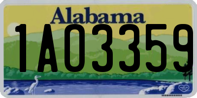 AL license plate 1AO3359