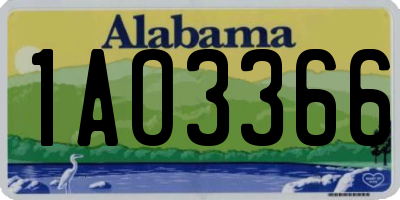 AL license plate 1AO3366