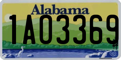AL license plate 1AO3369