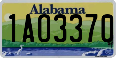 AL license plate 1AO3370
