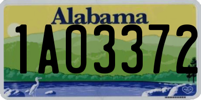 AL license plate 1AO3372