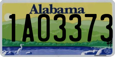 AL license plate 1AO3373