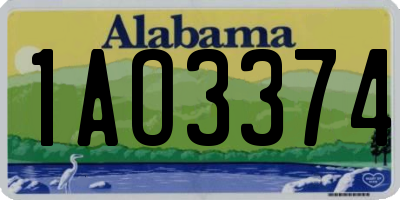 AL license plate 1AO3374