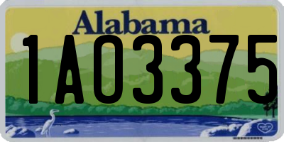 AL license plate 1AO3375