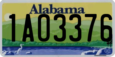 AL license plate 1AO3376