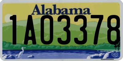 AL license plate 1AO3378