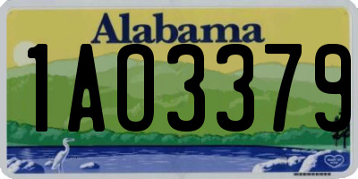 AL license plate 1AO3379