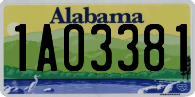 AL license plate 1AO3381