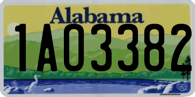 AL license plate 1AO3382