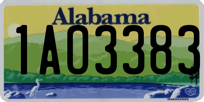 AL license plate 1AO3383