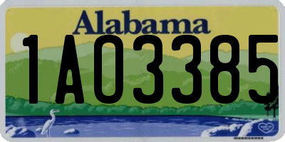 AL license plate 1AO3385